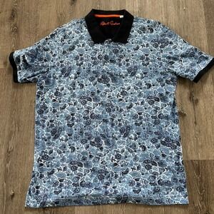 Robert Graham Men's XL Blue Amaro Floral Short Sleeve‎ Classic Fit Polo Shirt